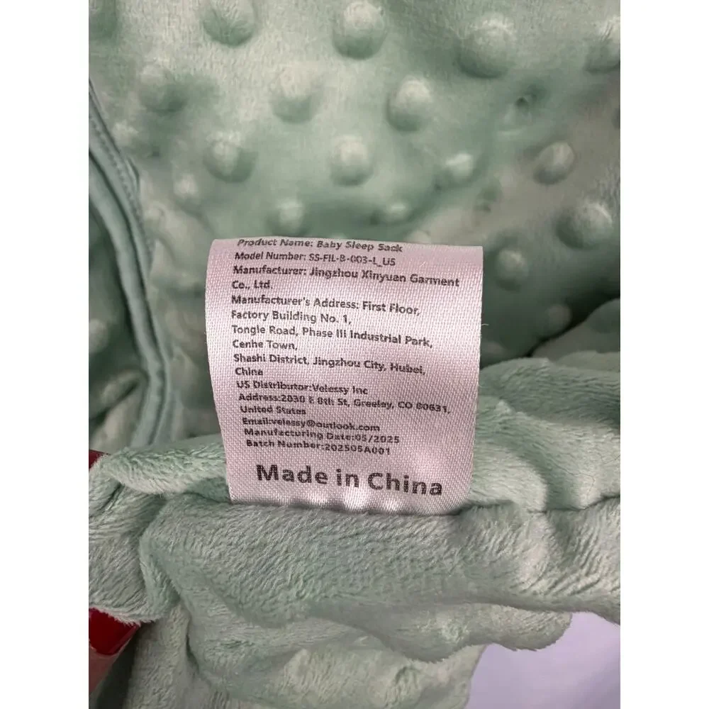 FILLEEP Baby Sleep Bag Sack Infant‎ Green Size L 12-18mo 2-Way Zipper Warm Cozy
